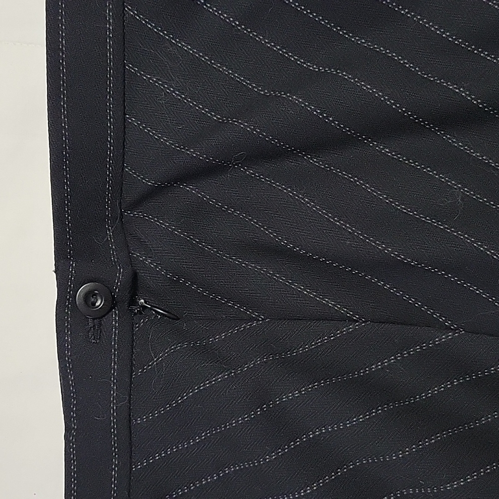 Escada Navy Pinstripe A-Line Skirt - Picture 4 of 8